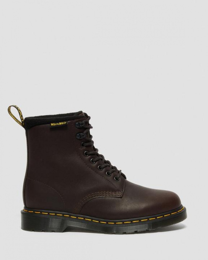 Dark Brown Women's Dr Martens 1460 Pascal Warmwair Leather Lace Up Boots | USA_Dr22997