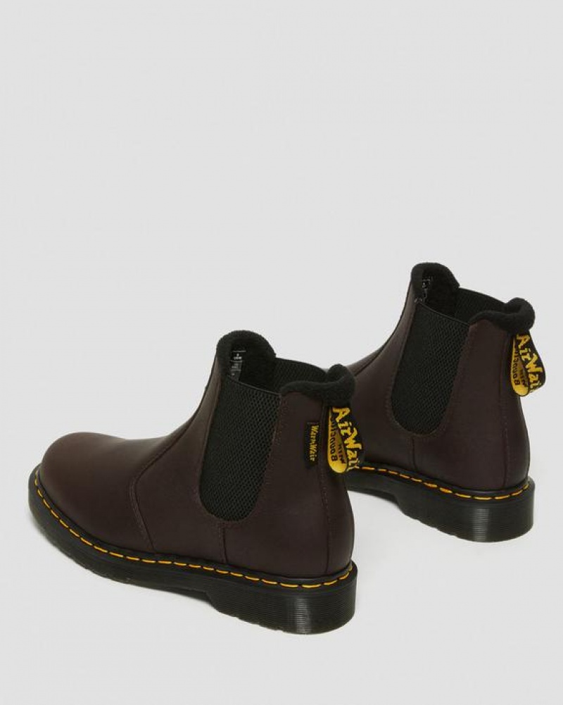 Dark Brown Women's Dr Martens 2976 Warmwair Leather Chelsea Boots | USA_Dr69721