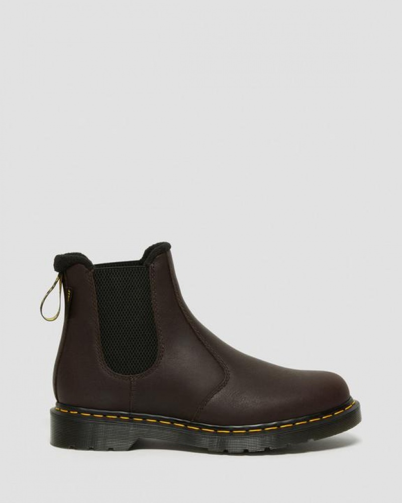 Dark Brown Women's Dr Martens 2976 Warmwair Leather Chelsea Boots | USA_Dr69721