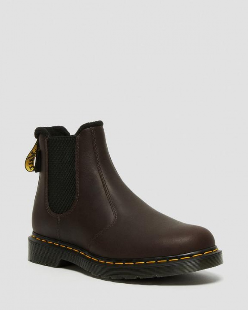 Dark Brown Women\'s Dr Martens 2976 Warmwair Leather Chelsea Boots | USA_Dr69721