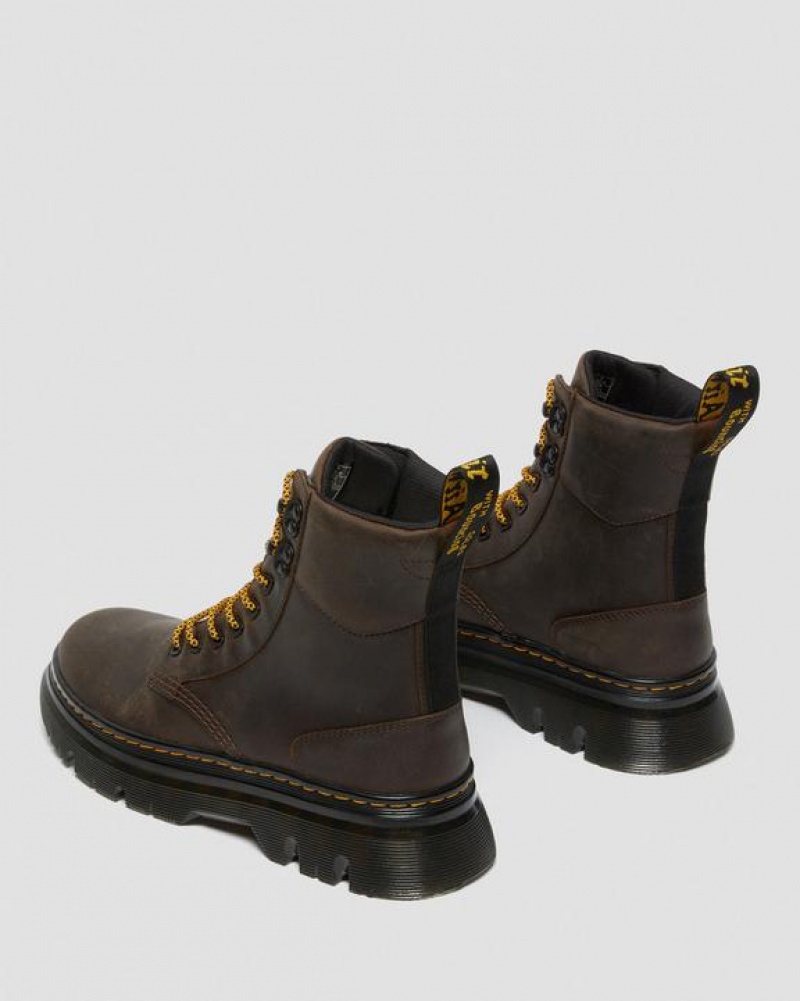 Dark Brown Women's Dr Martens Tarik Crazy Horse Leather Utility Boots | USA_Dr35643