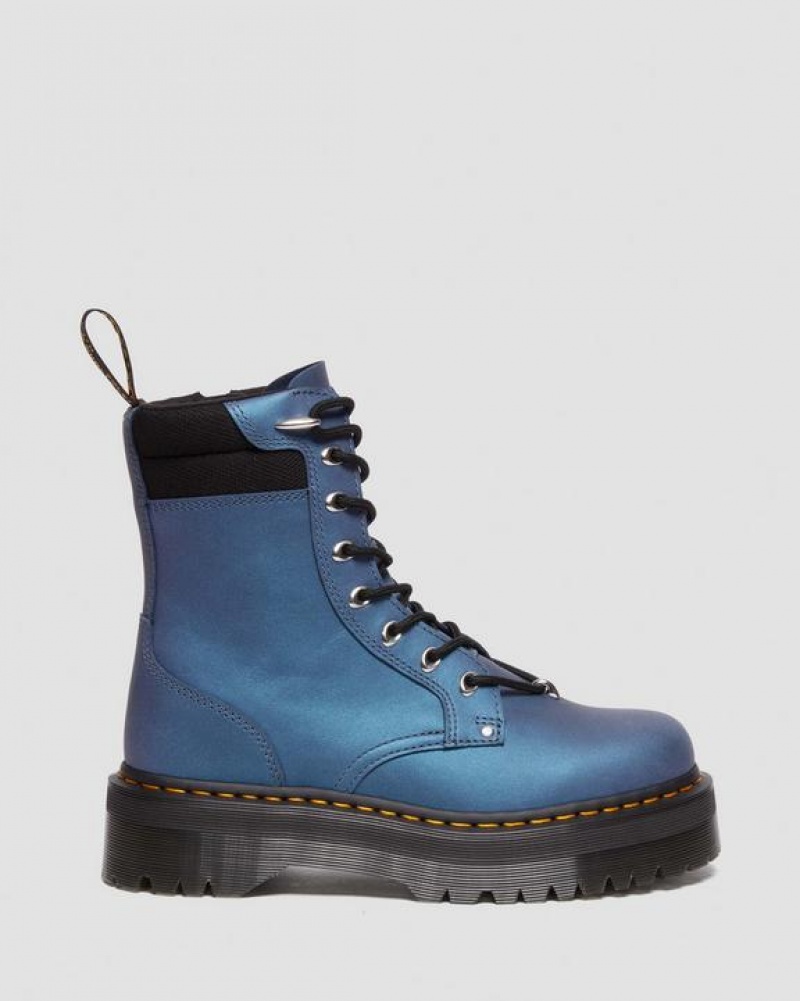 Deep Blue Men's Dr Martens Jadon II Boot Hardware Pull Up Leather Platform Shoes | USA_Dr27060