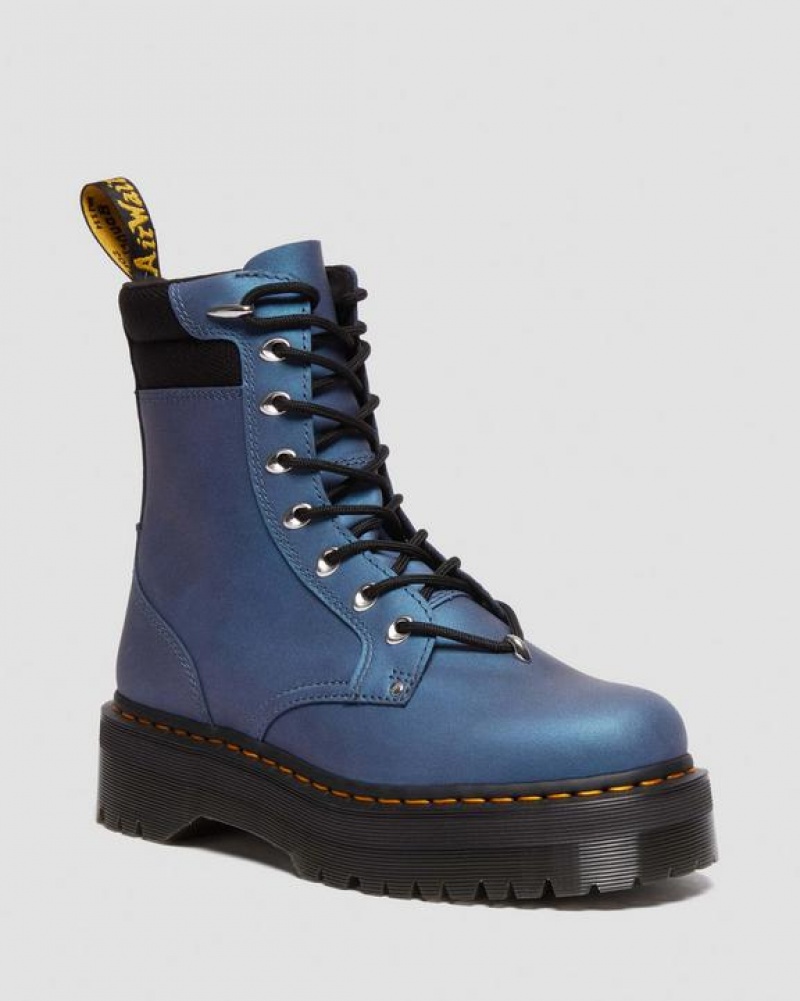 Deep Blue Men\'s Dr Martens Jadon II Boot Hardware Pull Up Leather Platform Shoes | USA_Dr27060