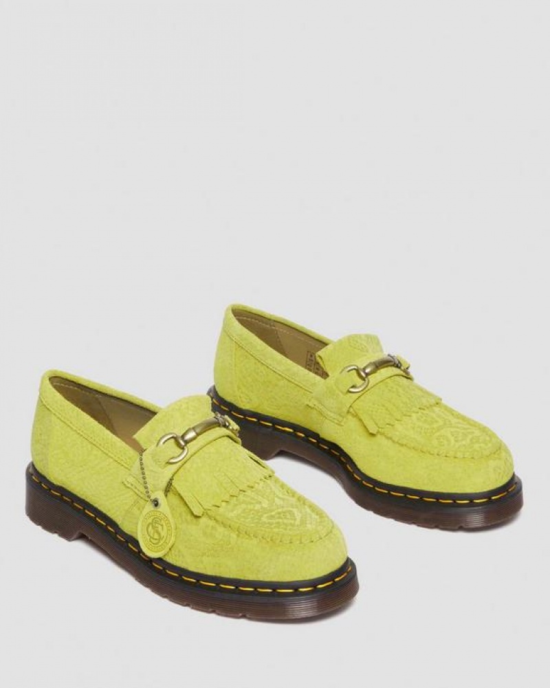 Green Men's Dr Martens Adrian Snaffle Repello Emboss Suede Kiltie Shoes | USA_Dr82991