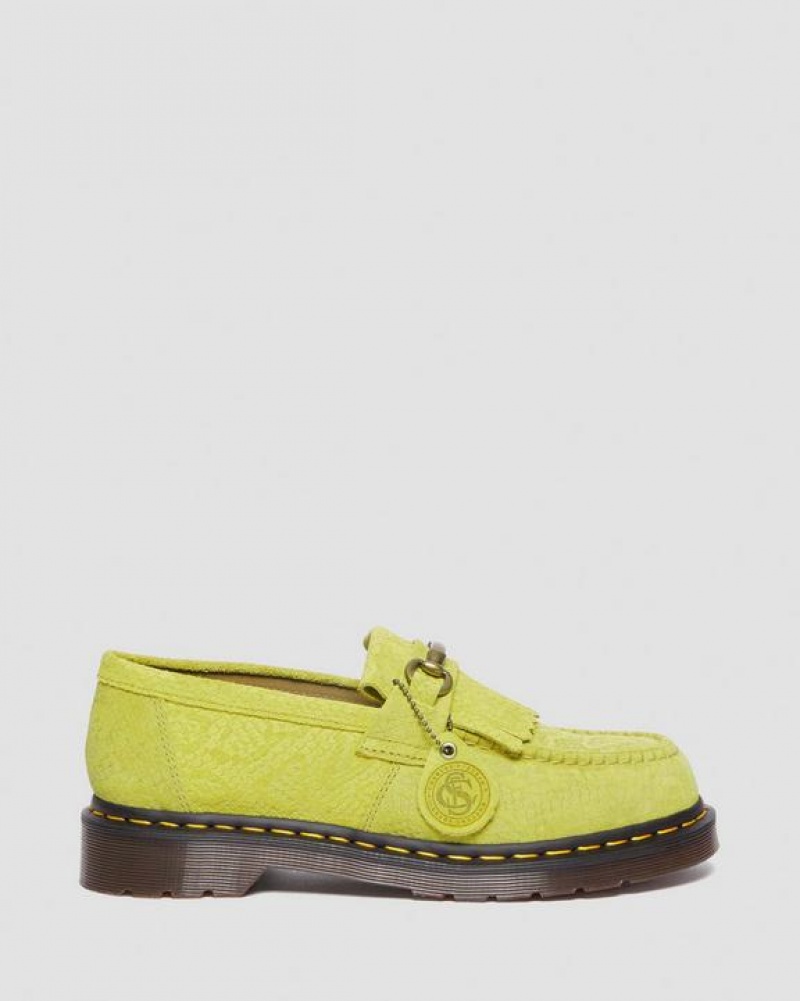 Green Men's Dr Martens Adrian Snaffle Repello Emboss Suede Kiltie Shoes | USA_Dr82991