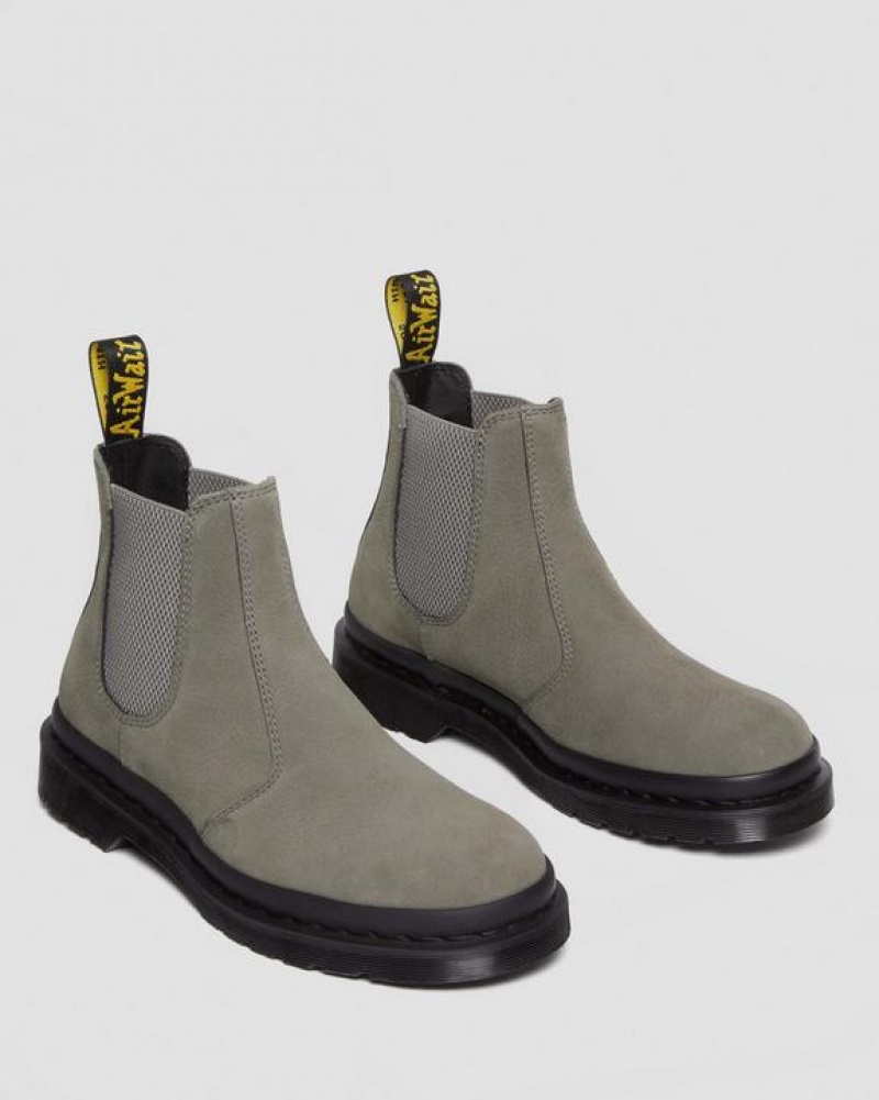 Grey Women's Dr Martens 2976 Milled Nubuck Chelsea Boots | USA_Dr58682