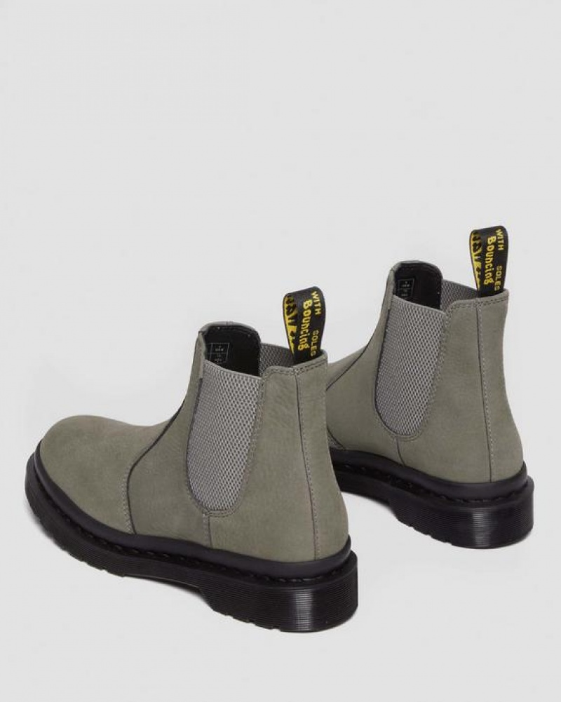 Grey Women's Dr Martens 2976 Milled Nubuck Chelsea Boots | USA_Dr58682