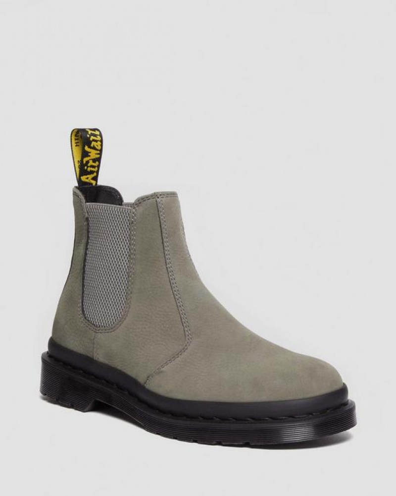 Grey Women\'s Dr Martens 2976 Milled Nubuck Chelsea Boots | USA_Dr58682