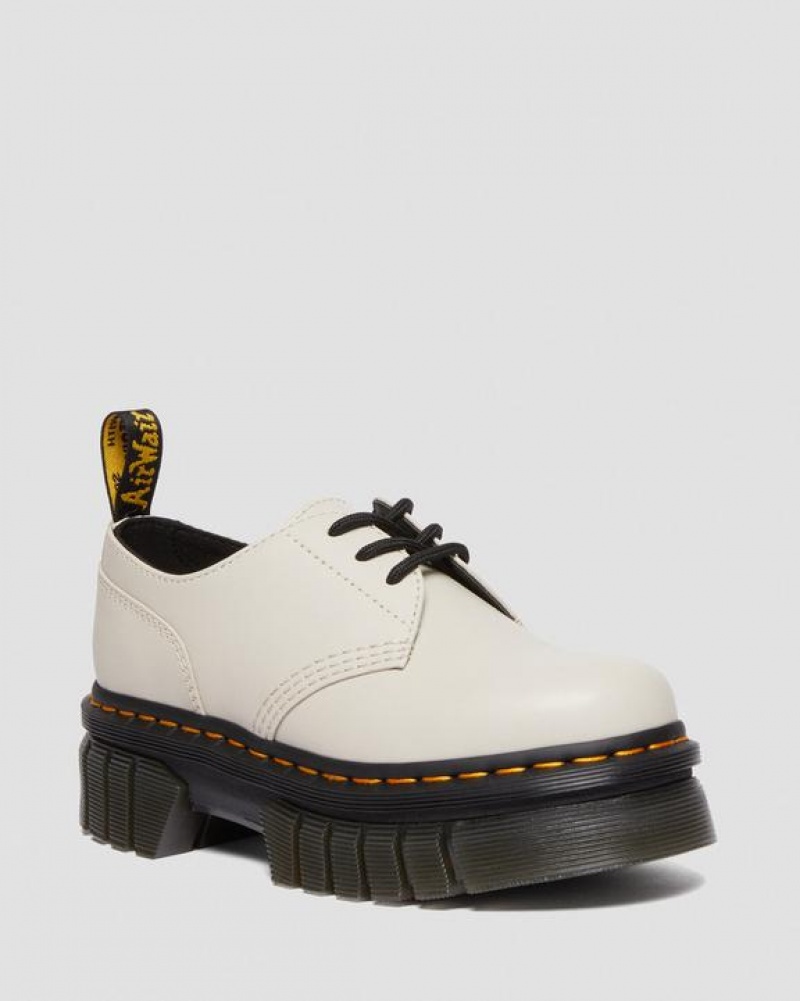 Grey Women\'s Dr Martens Audrick Nappa Leather Platform Shoes | USA_Dr38501