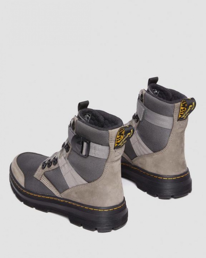 Grey Women's Dr Martens Combs Tech II Fleece-Lined Casual Boots | USA_Dr37093