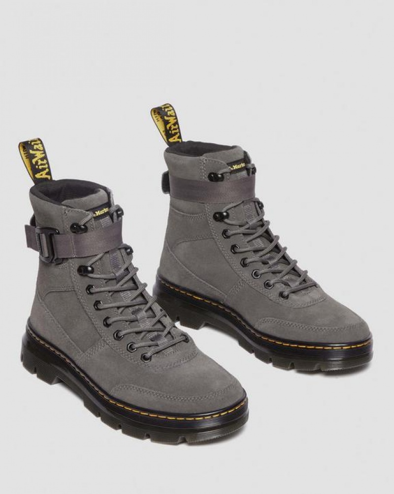 Grey Women's Dr Martens Combs Tech Suede Casual Boots | USA_Dr11007