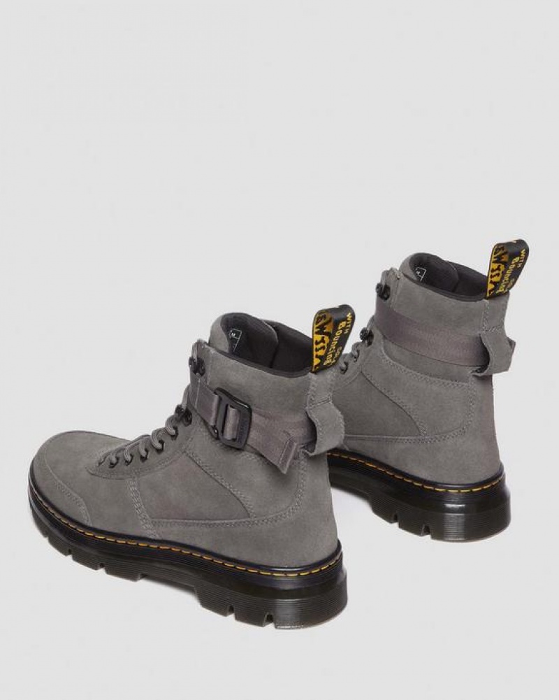 Grey Women's Dr Martens Combs Tech Suede Casual Boots | USA_Dr11007