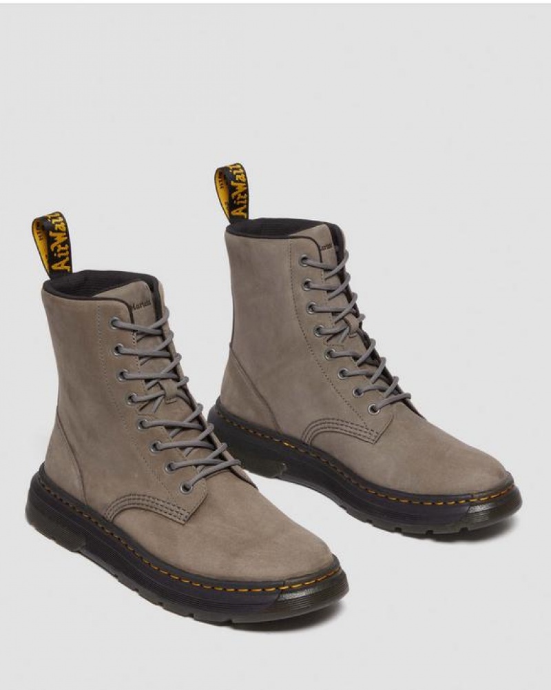 Grey Women's Dr Martens Crewson Nubuck Leather Everyday Boots | USA_Dr77178