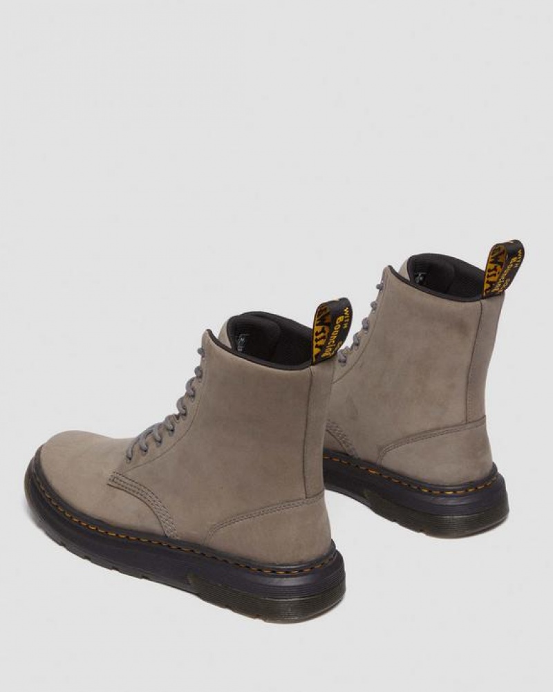 Grey Women's Dr Martens Crewson Nubuck Leather Everyday Boots | USA_Dr77178