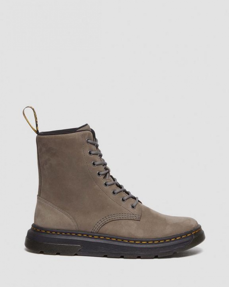 Grey Women's Dr Martens Crewson Nubuck Leather Everyday Boots | USA_Dr77178