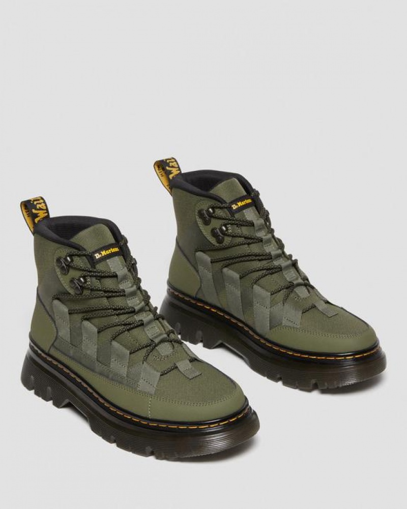 Khaki Green Women's Dr Martens Boury Leather Casual Boots | USA_Dr49396