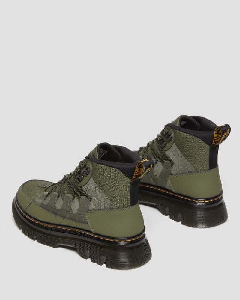 Khaki Green Women's Dr Martens Boury Leather Casual Boots | USA_Dr49396