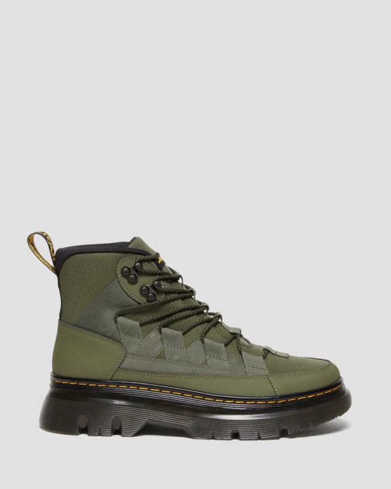 Khaki Green Women's Dr Martens Boury Leather Casual Boots | USA_Dr49396