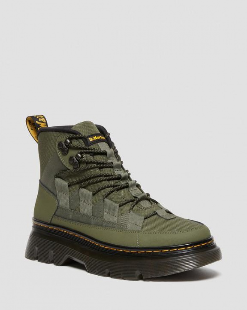 Khaki Green Women\'s Dr Martens Boury Leather Casual Boots | USA_Dr49396