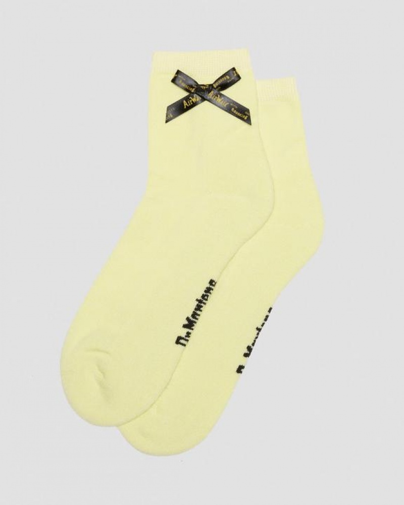 Lemon Yellow Accessories Dr Martens Ankle Bow Organic Cotton Blend Size,S/M,M/L~US WOMEN,5 - 10,11 - 16~US MEN,4 - 9,10 - 15~UK,3 - | USA_Dr72106