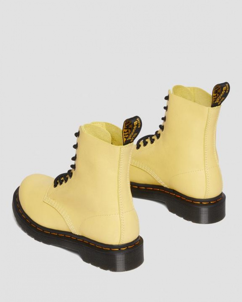 Lemon Yellow Women's Dr Martens 1460 Women's Pascal Black Eyelet Lace Up Boots | USA_Dr32722