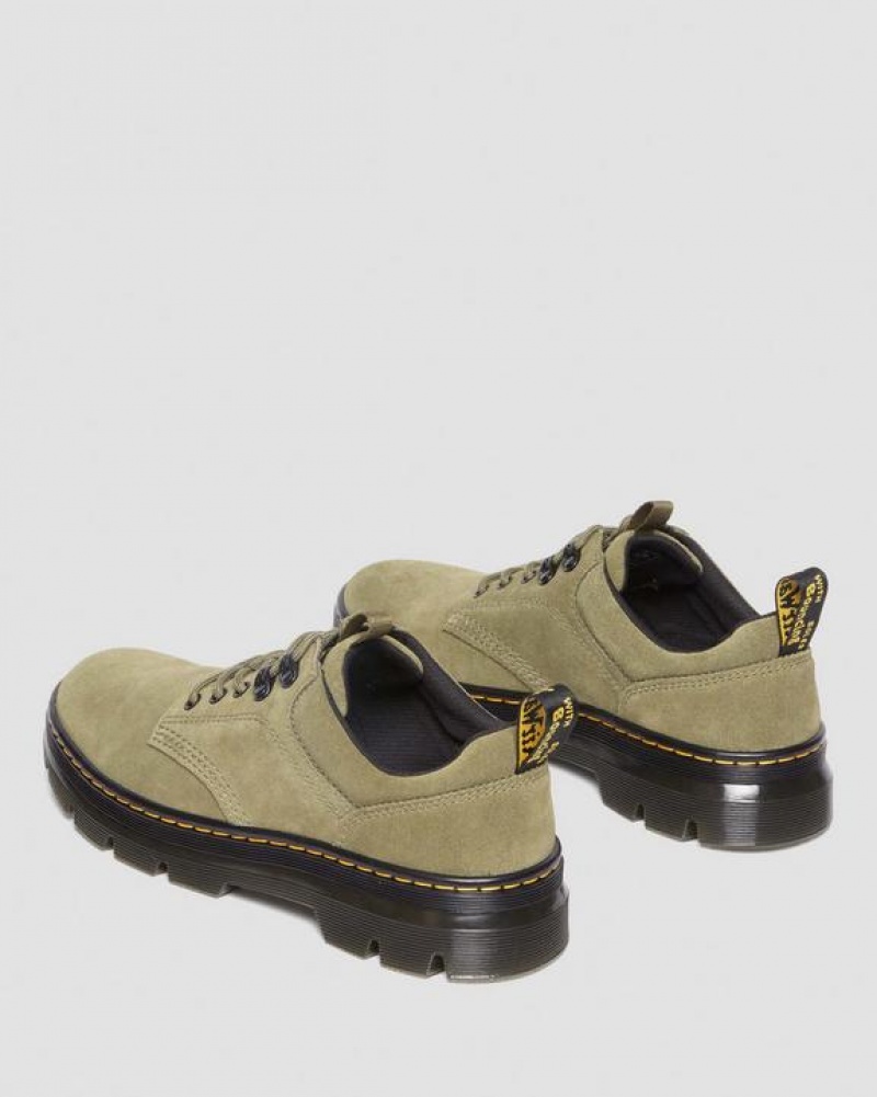 Olive Men's Dr Martens Reeder Suede Utility Shoes | USA_Dr80171