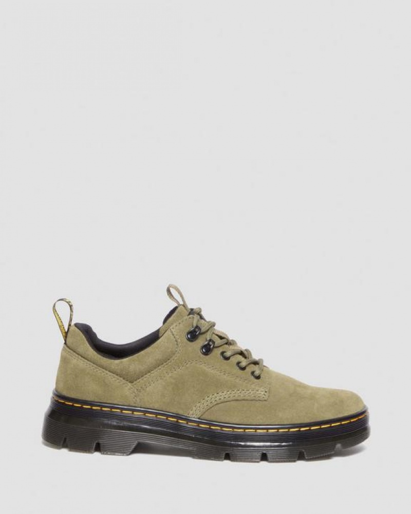 Olive Men's Dr Martens Reeder Suede Utility Shoes | USA_Dr80171