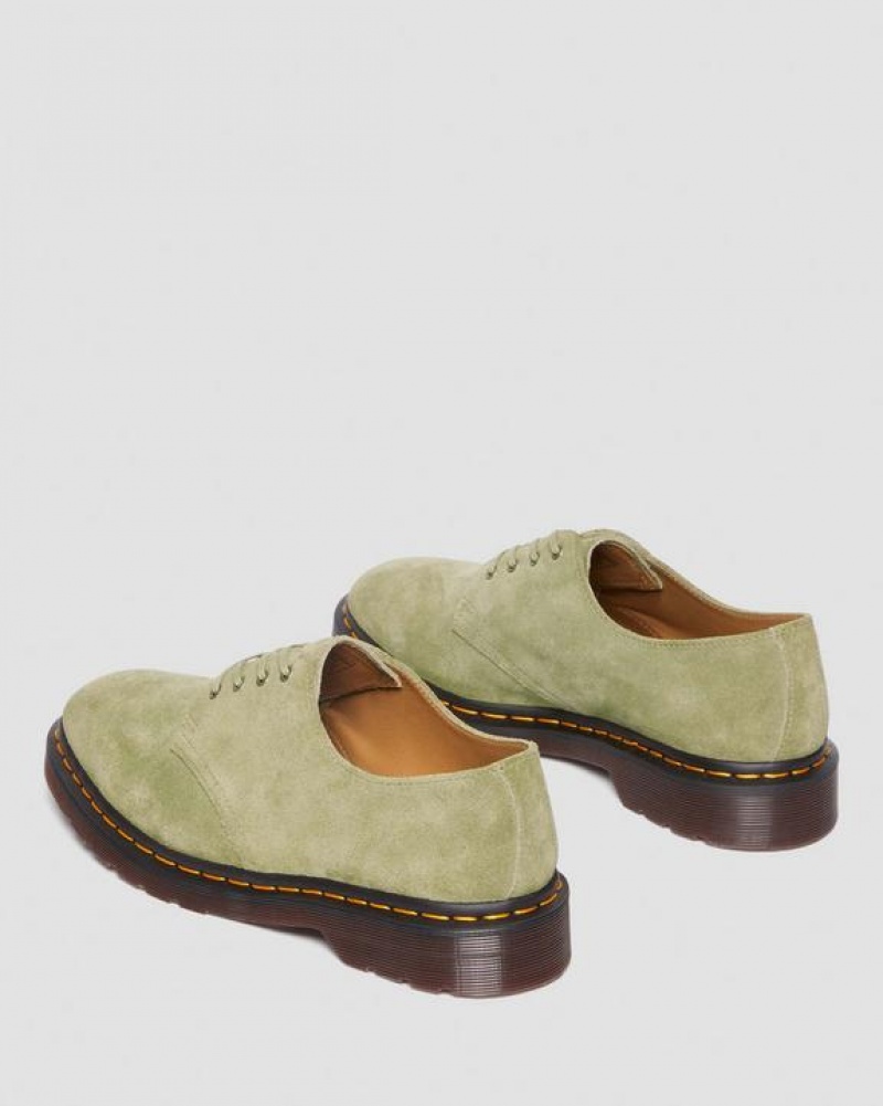 Olive Men's Dr Martens Smiths Suede Dress Shoes | USA_Dr43069