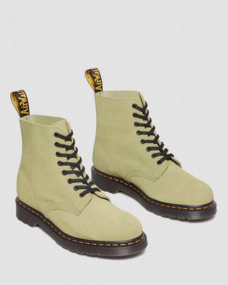 Olive Women's Dr Martens 1460 Pascal Suede Lace Up Boots | USA_Dr78619