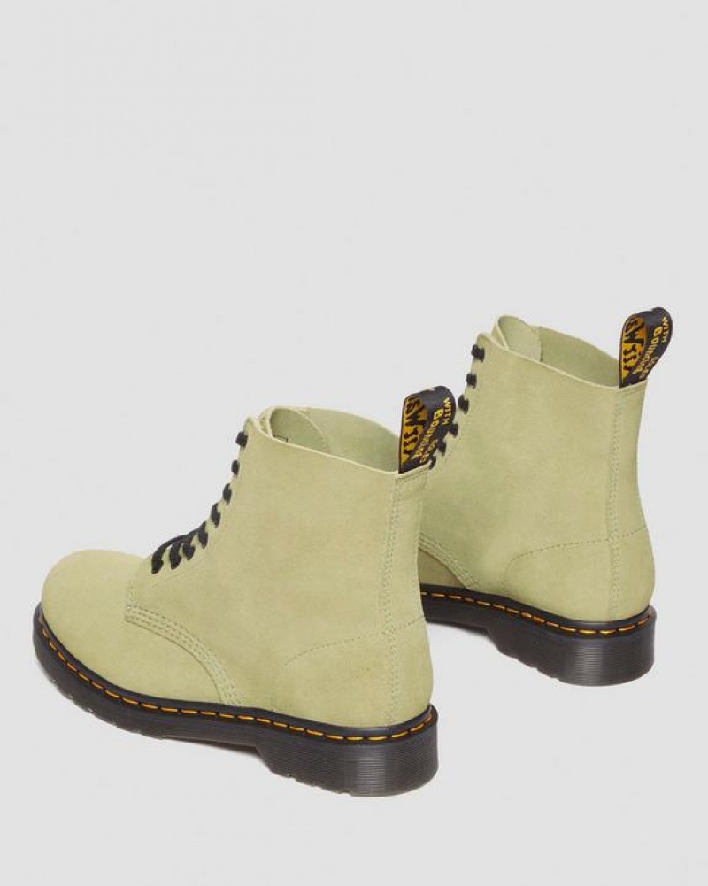 Olive Women's Dr Martens 1460 Pascal Suede Lace Up Boots | USA_Dr78619