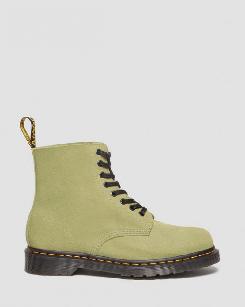 Olive Women's Dr Martens 1460 Pascal Suede Lace Up Boots | USA_Dr78619