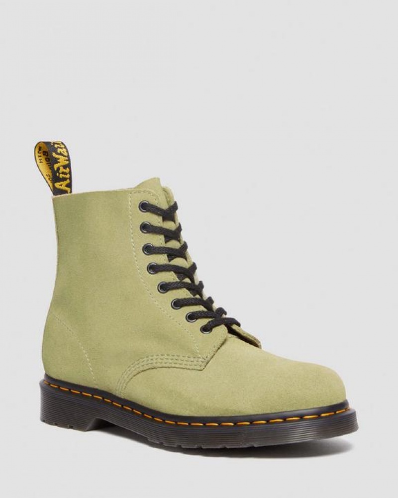 Olive Women\'s Dr Martens 1460 Pascal Suede Lace Up Boots | USA_Dr78619