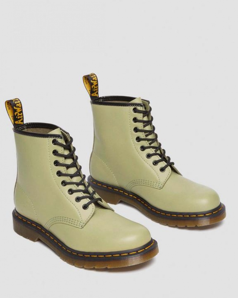 Olive Women's Dr Martens 1460 Smooth Leather Lace Up Boots | USA_Dr49593