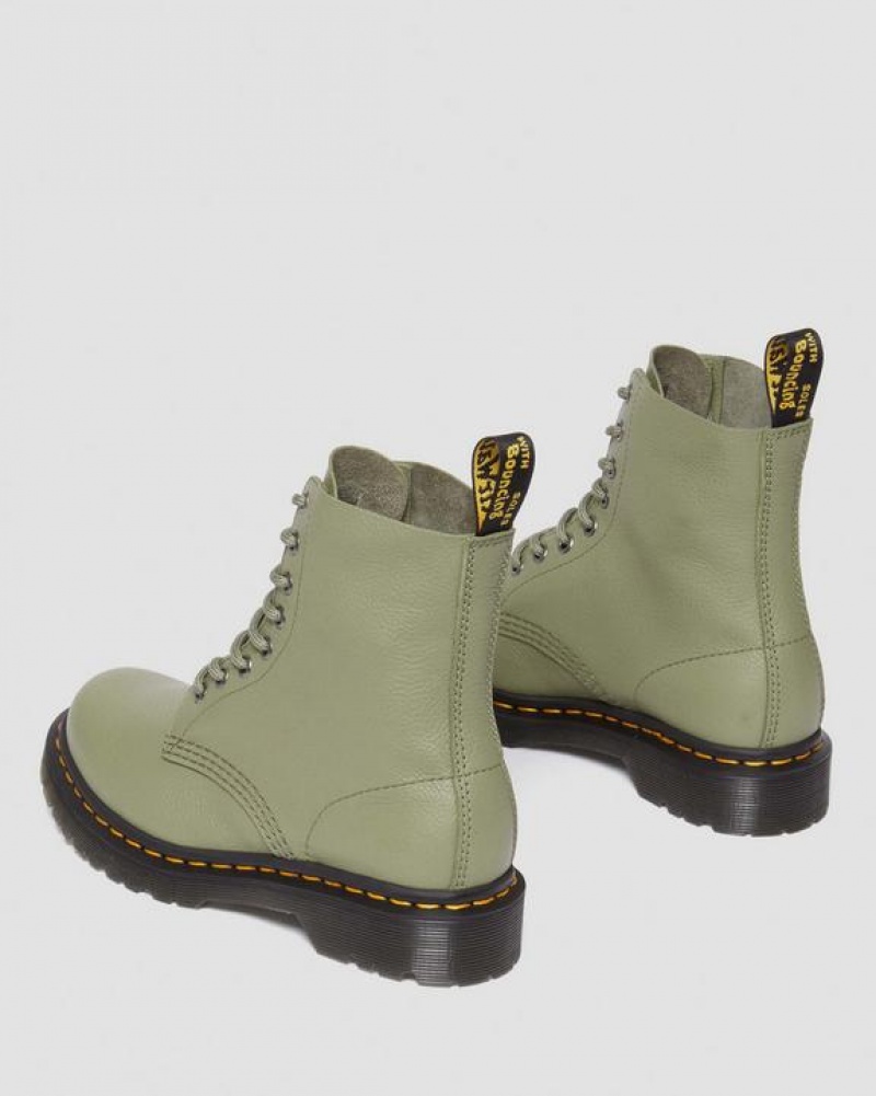 Olive Women's Dr Martens 1460 Women's Pascal Virginia Leather Boots | USA_Dr90270