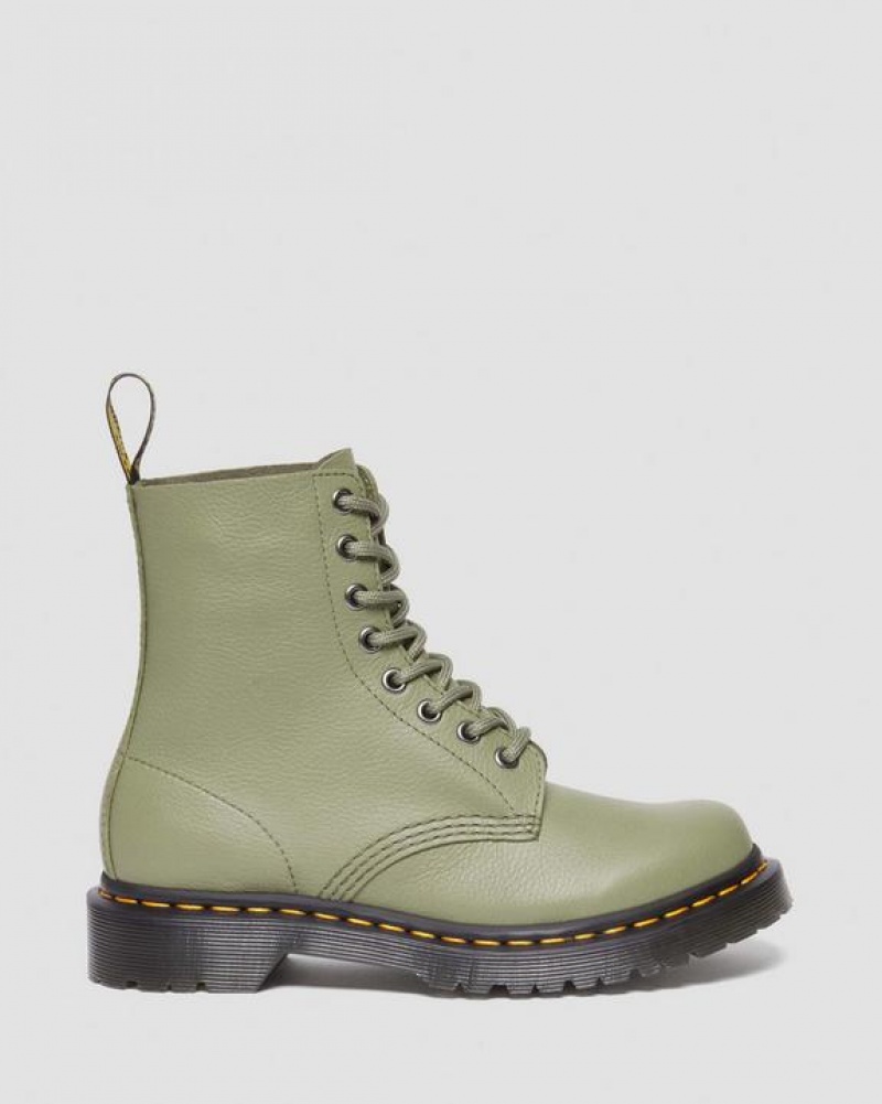 Olive Women's Dr Martens 1460 Women's Pascal Virginia Leather Boots | USA_Dr90270