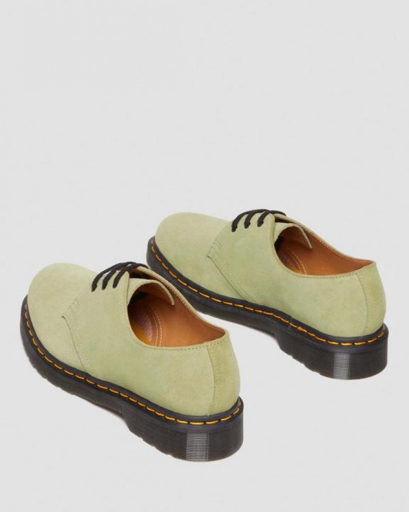 Olive Women's Dr Martens 1461 Suede Oxford Shoes | USA_Dr13278