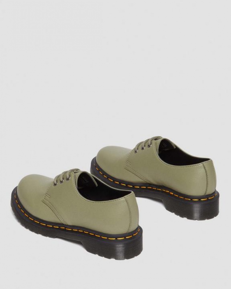 Olive Women's Dr Martens 1461 Women's Virginia Leather Oxford Shoes | USA_Dr75236