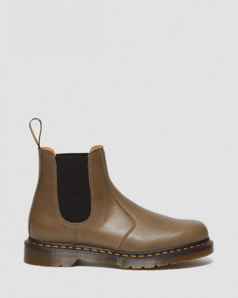 Olive Women's Dr Martens 2976 Carrara Leather Chelsea Boots | USA_Dr52752