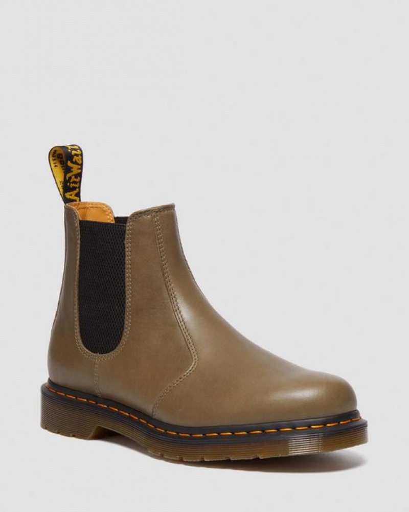 Olive Women\'s Dr Martens 2976 Carrara Leather Chelsea Boots | USA_Dr52752