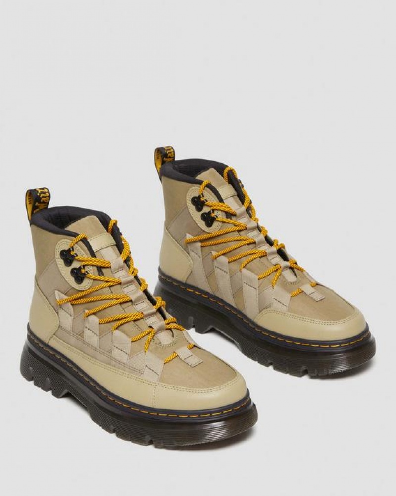 Olive Women's Dr Martens Boury Nylon & Leather Casual Boots | USA_Dr97121