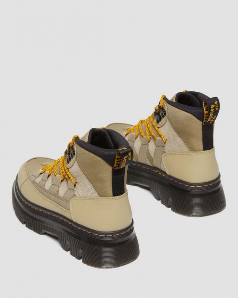 Olive Women's Dr Martens Boury Nylon & Leather Casual Boots | USA_Dr97121