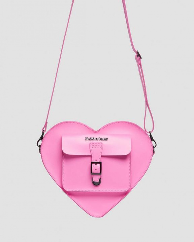 Pink Accessories Dr Martens Heart Shaped Leather Backpack Bags | USA_Dr64464