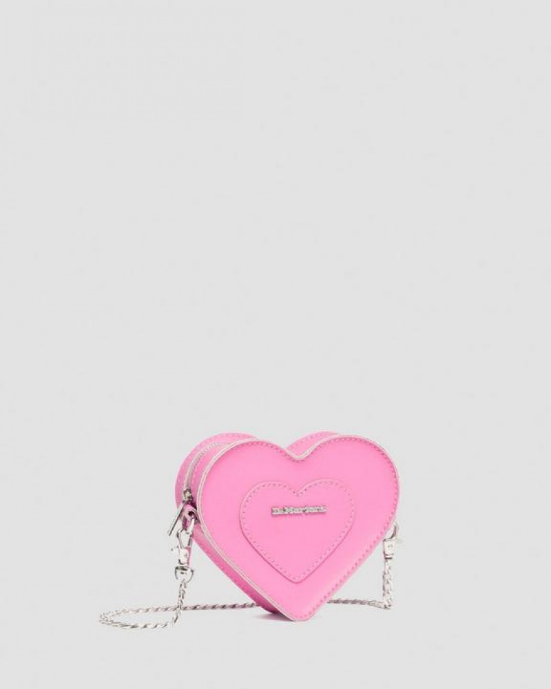 Pink Accessories Dr Martens Mini Heart Shaped Leather Bags | USA_Dr81162