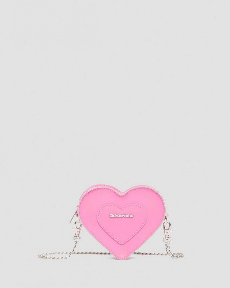 Pink Accessories Dr Martens Mini Heart Shaped Leather Bags | USA_Dr81162