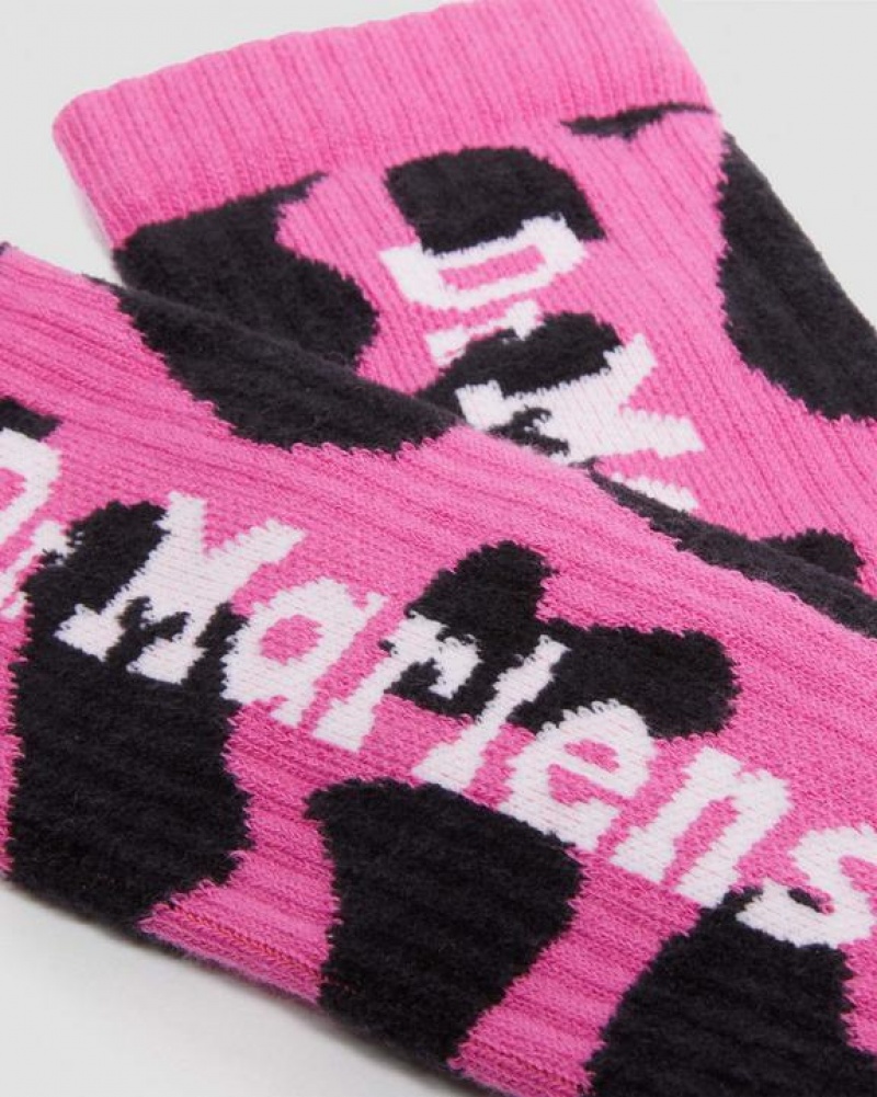 Pink Accessories Dr Martens Vertical Logo Cow Print Cotton Blend Size,S/M,M/L~US WOMEN,5 - 10,11 - 16~US MEN,4 - 9,10 - 15~UK,3 - | USA_Dr81217