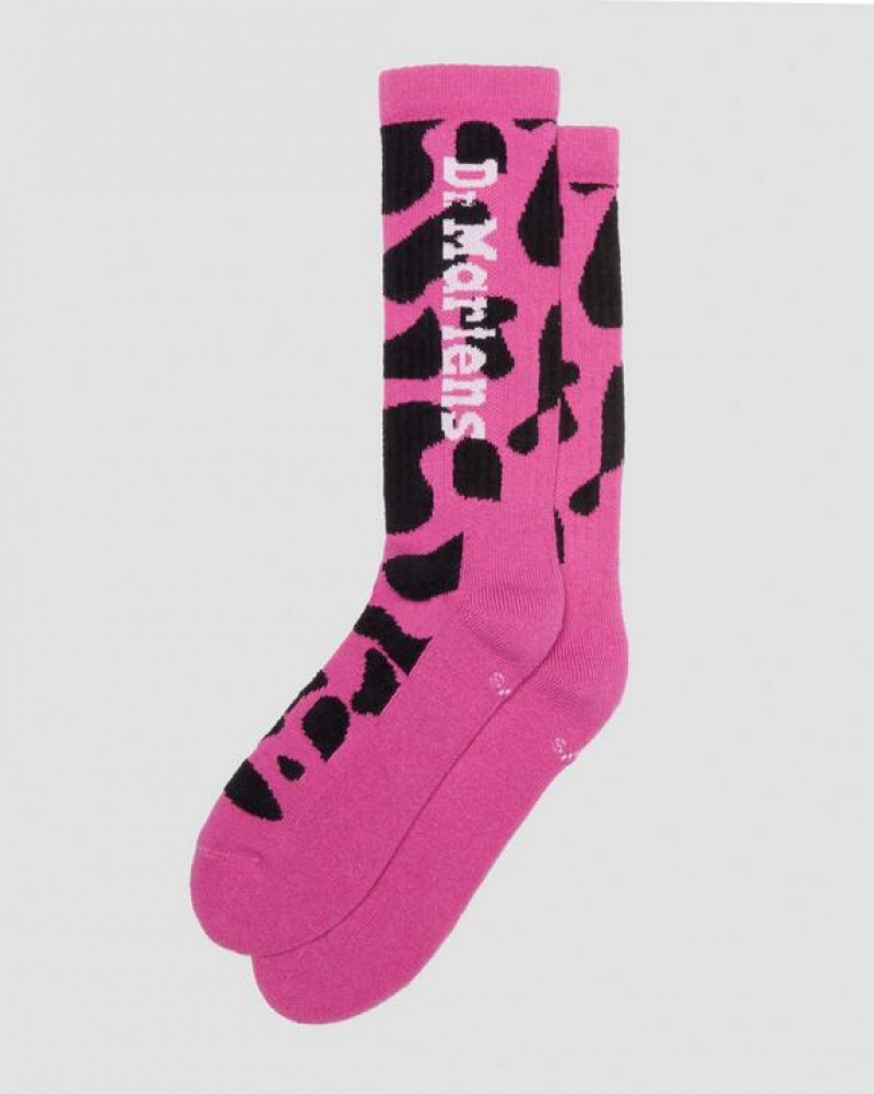 Pink Accessories Dr Martens Vertical Logo Cow Print Cotton Blend Size,S/M,M/L~US WOMEN,5 - 10,11 - 16~US MEN,4 - 9,10 - 15~UK,3 - | USA_Dr81217