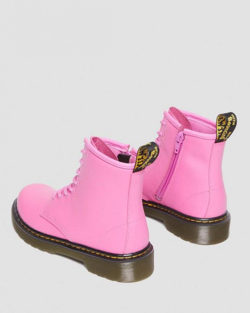 Pink Kids' Dr Martens Junior 1460 Leather Lace Up Boots | USA_Dr13189