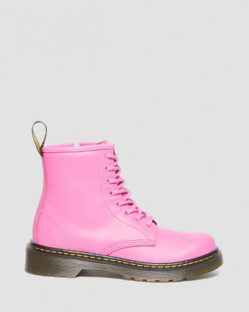 Pink Kids' Dr Martens Junior 1460 Leather Lace Up Boots | USA_Dr13189