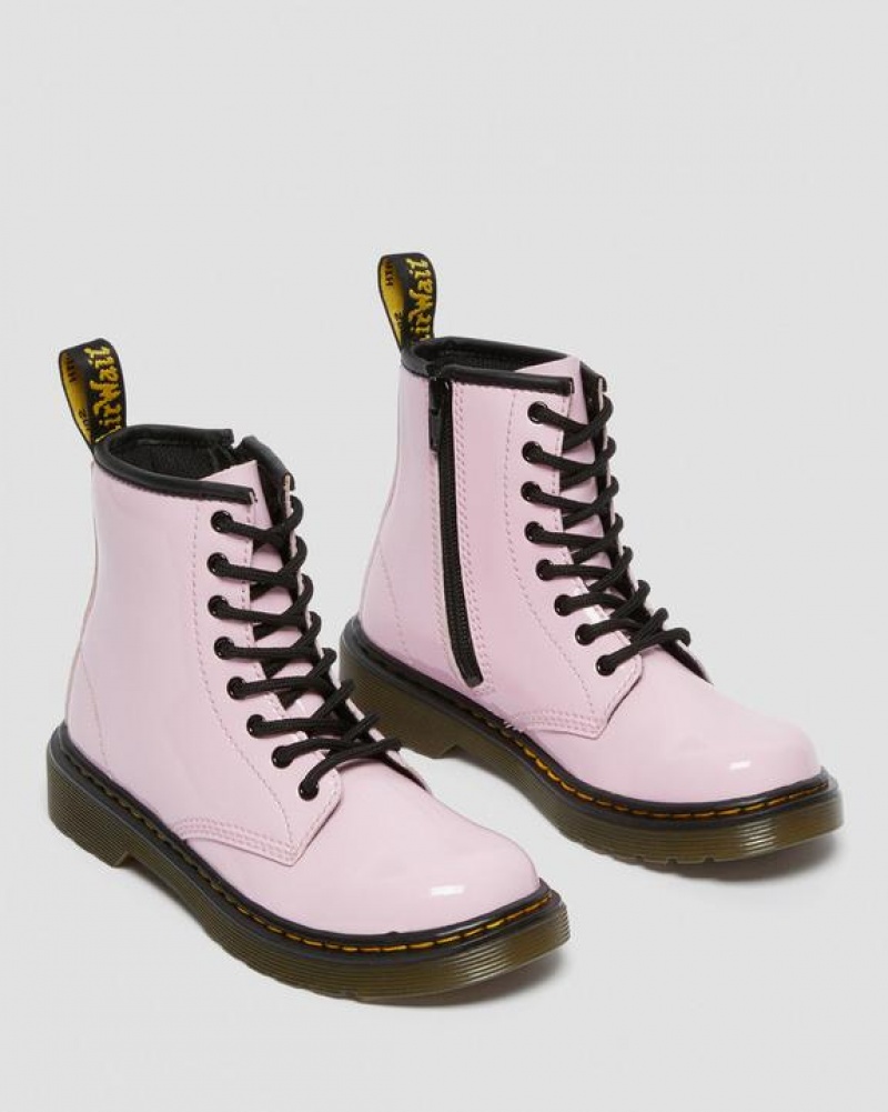 Pink Kids' Dr Martens Junior 1460 Patent Leather Lace Up Boots | USA_Dr79566