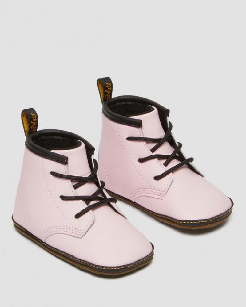 Pink Kids' Dr Martens Newborn 1460 Auburn Leather Booties Boots | USA_Dr83848